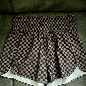 Pink Lily High Waist Black and Brown Shorts